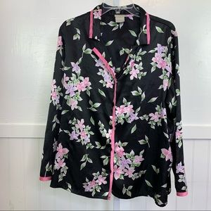 Secret Treasures Vintage Black Floral Sleep Top |L